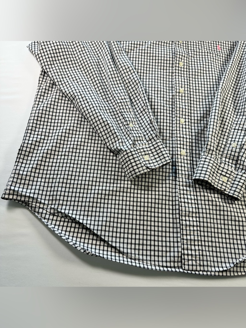 Ralph Lauren Classic Fit Shirt Mens XXL Black White Check Gingham Cotton - Picture 4 of 13